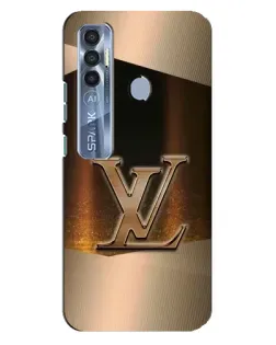 Чохол для TECNO Spark 7 Pro з картинкою «LV — золоте сяйво»