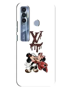 Чохол для TECNO Spark 7 Pro з картинкою «LV та Міккі Маус»