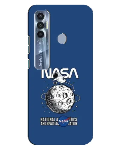 Чехол для TECNO Spark 7 Pro с картинкой «NASA — лунная миссия»