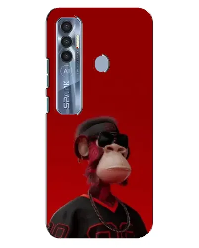 Чехол для TECNO Spark 7 Pro с картинкой «Bored Ape в красном» Чехол для TECNO Spark 7 Pro с картинкой «Bored Ape в красном»