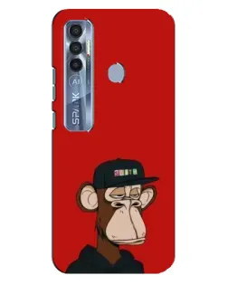 Чохол для TECNO Spark 7 Pro з картинкою «Bored Ape — червоний фон»