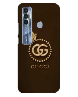 Чехол для TECNO Spark 7 Pro с картинкой «Gucci — золотая бабочка»