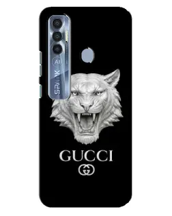 Чехол для TECNO Spark 7 Pro с картинкой «Gucci — серебряный лев»