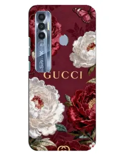 Чехол для TECNO Spark 7 Pro с картинкой «Gucci — бордовые розы»