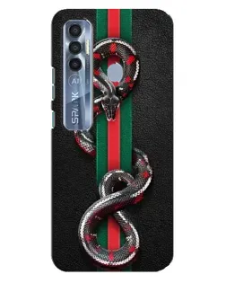 Чехол для TECNO Spark 7 Pro с картинкой «Gucci — змея на полосе»