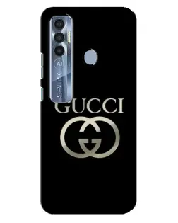 Чехол для TECNO Spark 7 Pro с картинкой «Gucci — золото на черном»