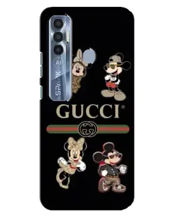 Чехол для TECNO Spark 7 Pro с картинкой «Gucci — герои Disney и монограмма»