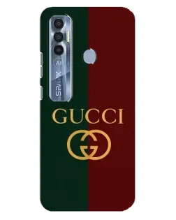 Чехол для TECNO Spark 7 Pro с картинкой «Gucci — темно-зеленый градиент»