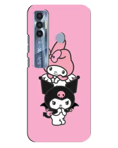 Чехол для TECNO Spark 7 Pro с картинкой «My Melody и Kuromi» Чехол для TECNO Spark 7 Pro с картинкой «My Melody и Kuromi»