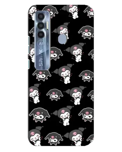 Чехол для TECNO Spark 7 Pro с картинкой «Черный паттерн Kuromi» Чехол для TECNO Spark 7 Pro с картинкой «Черный паттерн Kuromi»
