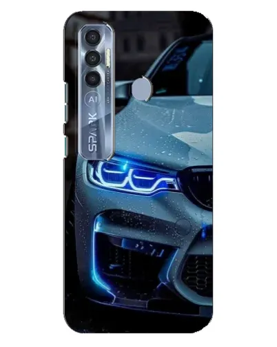 Чехол для TECNO Spark 7 Pro с картинкой «Взгляд BMW с синими фарами»
