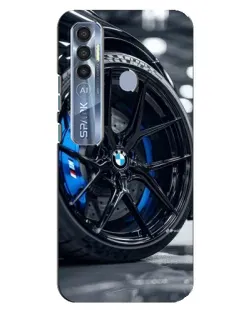 Чехол для TECNO Spark 7 Pro с картинкой «Колесо BMW вблизи»