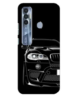 Чехол для TECNO Spark 7 Pro с картинкой «Темный силуэт BMW»