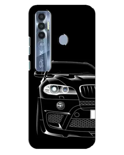 Чехол для TECNO Spark 7 Pro с картинкой «Темный силуэт BMW»
