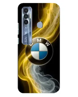 Чехол для TECNO Spark 7 Pro с картинкой «Золотистый дым BMW»