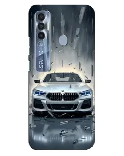 Чехол для TECNO Spark 7 Pro с картинкой «BMW в свете фар»
