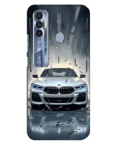 Чехол для TECNO Spark 7 Pro с картинкой «BMW в свете фар»