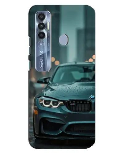 Чехол для TECNO Spark 7 Pro с картинкой «BMW в огнях города»