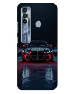 Чехол для TECNO Spark 7 Pro с картинкой «BMW на мокрой дороге»