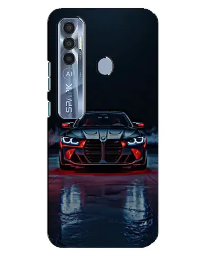 Чехол для TECNO Spark 7 Pro с картинкой «BMW на мокрой дороге»