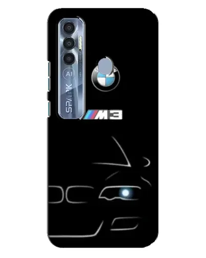 Чехол для TECNO Spark 7 Pro с картинкой «Минималистичный принт BMW M3»