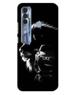 Чехол для TECNO Spark 7 Pro с картинкой «BMW и лев»