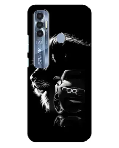 Чехол для TECNO Spark 7 Pro с картинкой «BMW и лев»