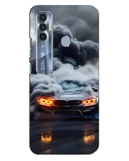 Чехол для TECNO Spark 7 Pro с картинкой «BMW в дыму»