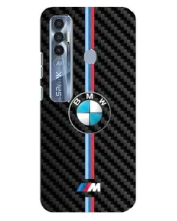 Чехол для TECNO Spark 7 Pro с картинкой «Эмблема BMW и карбон»
