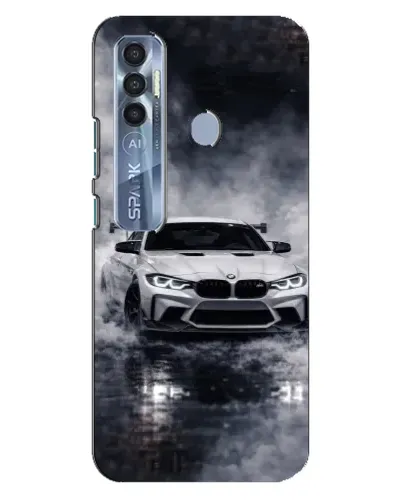 Чехол для TECNO Spark 7 Pro с картинкой «BMW сквозь туман»