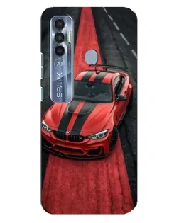 Чехол для TECNO Spark 7 Pro с картинкой «BMW на красной дорожке»