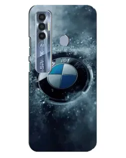 Чехол для TECNO Spark 7 Pro с картинкой «Логотип BMW — лед»