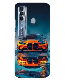 Чехол для TECNO Spark 7 Pro с картинкой «BMW — золотая эмблема»
