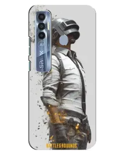 Чехол для TECNO Spark 7 Pro с картинкой «PUBG — боец в пыли»