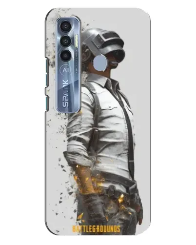 Чехол для TECNO Spark 7 Pro с картинкой «PUBG — боец в пыли»