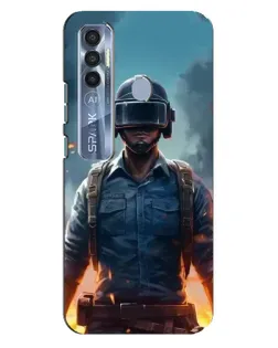 Чехол для TECNO Spark 7 Pro с картинкой «PUBG — реалистичный герой»