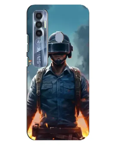 Чехол для TECNO Spark 7 Pro с картинкой «PUBG — реалистичный герой»