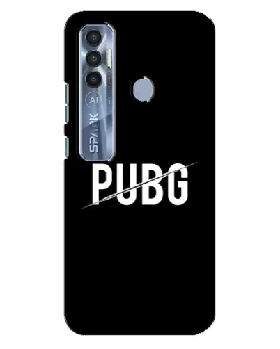 Чехол для TECNO Spark 7 Pro с картинкой «PUBG — белый логотип»