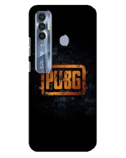 Чехол для TECNO Spark 7 Pro с картинкой «PUBG — золотой логотип»