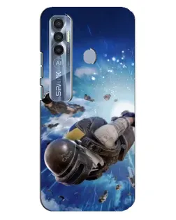 Чехол для TECNO Spark 7 Pro с картинкой «Десант PUBG — прыжок»