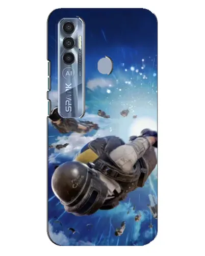 Чехол для TECNO Spark 7 Pro с картинкой «Десант PUBG — прыжок»