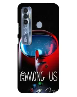 Чохол для TECNO Spark 7 Pro з картинкою «Червоний імпостер — макро»