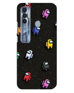 Чохол для TECNO Spark 7 Pro з картинкою «Космічний патерн Among Us»