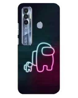 Чохол для TECNO Spark 7 Pro з картинкою «Among Us неон-арт»