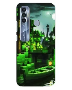 Чохол для TECNO Spark 7 Pro з картинкою «Minecraft лісовий пейзаж»