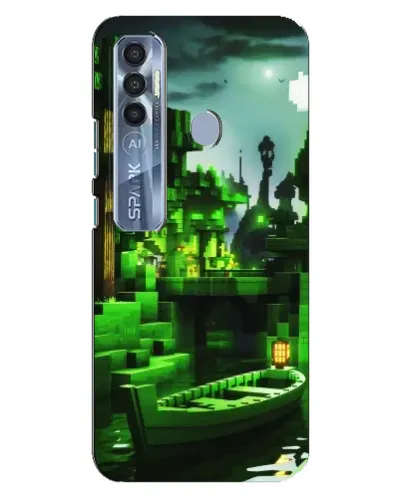 Чохол для TECNO Spark 7 Pro з картинкою «Minecraft лісовий пейзаж»