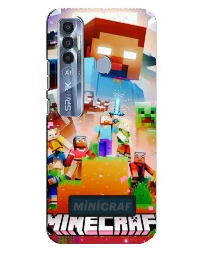 Чохол для TECNO Spark 7 Pro з картинкою «Minecraft герої гри»