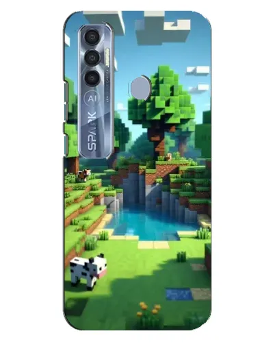 Чохол для TECNO Spark 7 Pro з картинкою «Minecraft літній день»