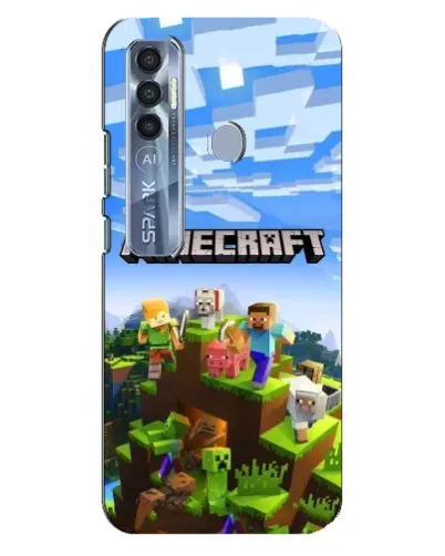 Чохол для TECNO Spark 7 Pro з картинкою «Minecraft класичний світ»
