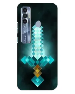 Чохол для TECNO Spark 7 Pro з картинкою «Алмазний меч неон»